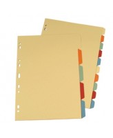 Vahelehed A4 1-10 2x5-värvi manillakartong